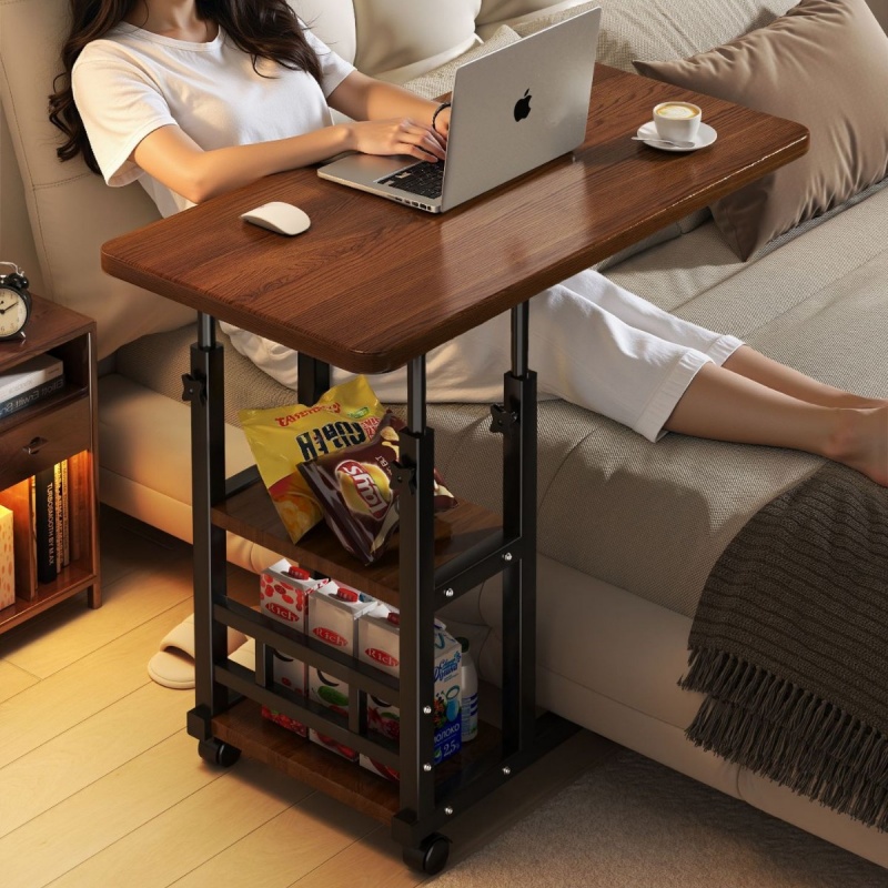Desk Setup Notebook - Mesa de Noche Móvil con Ruedas,