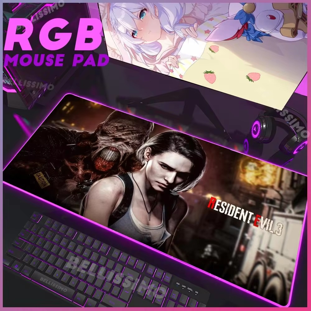 Desk Setup Notebook - Alfombrilla de ratón RGB para juegos
