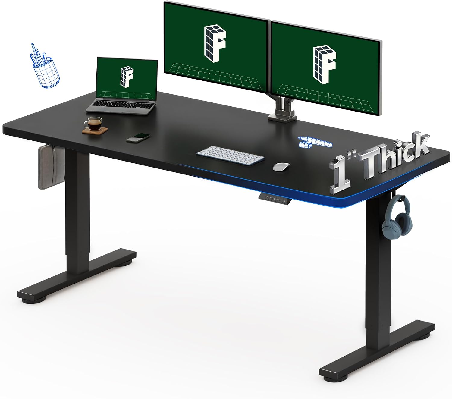 Desk Setup One Monitor - Escritorio Eléctrico Ajustable en Altura FLEXISPOT