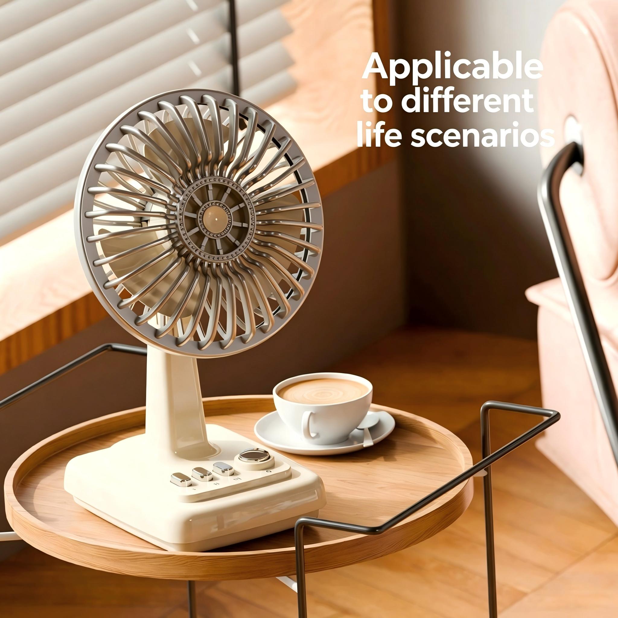 Fan Desk Small Usb - Ventilador de Escritorio Retro de Aleación,