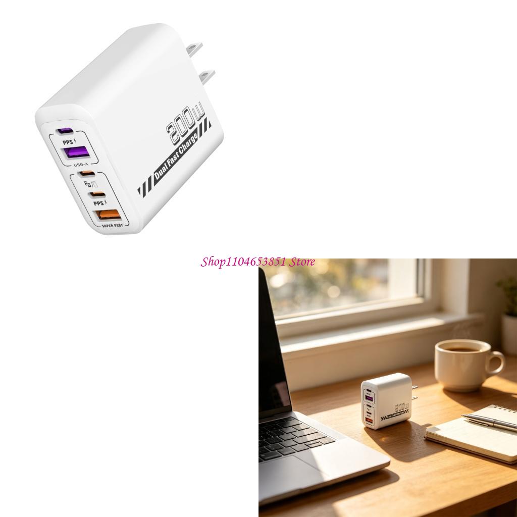 Desk Setup Tablet - Cargador rápido 5 puertos 200 W