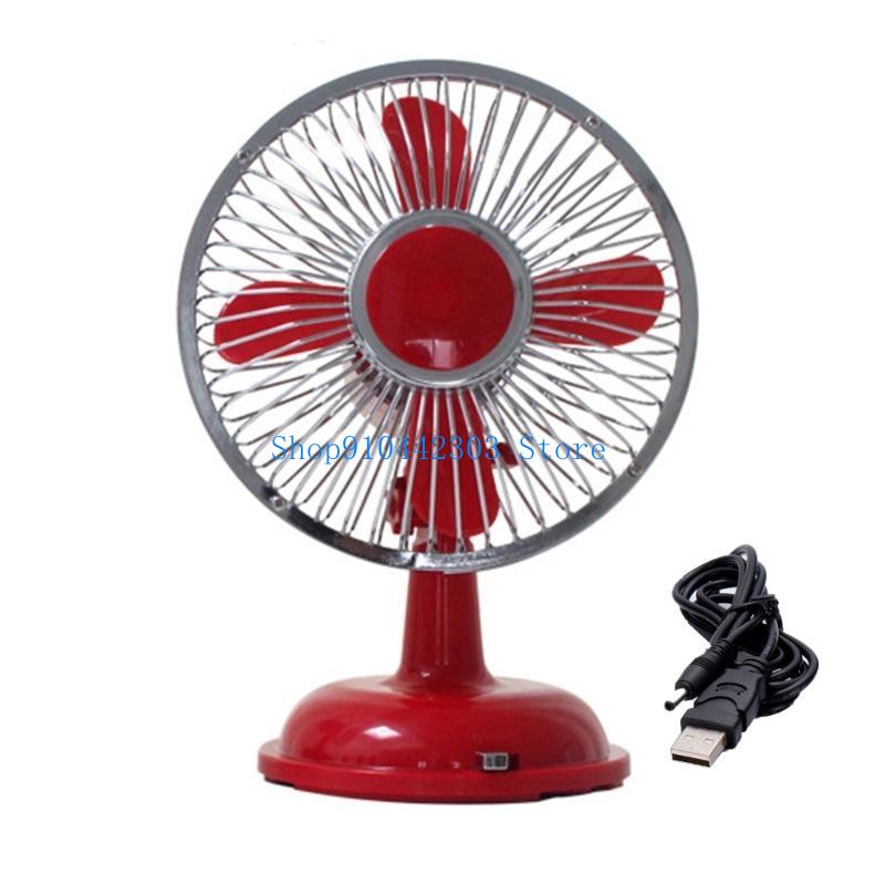 Fan Desk Small Usb - Ventilador de Escritorio Oscilante Pequeño, Retro,