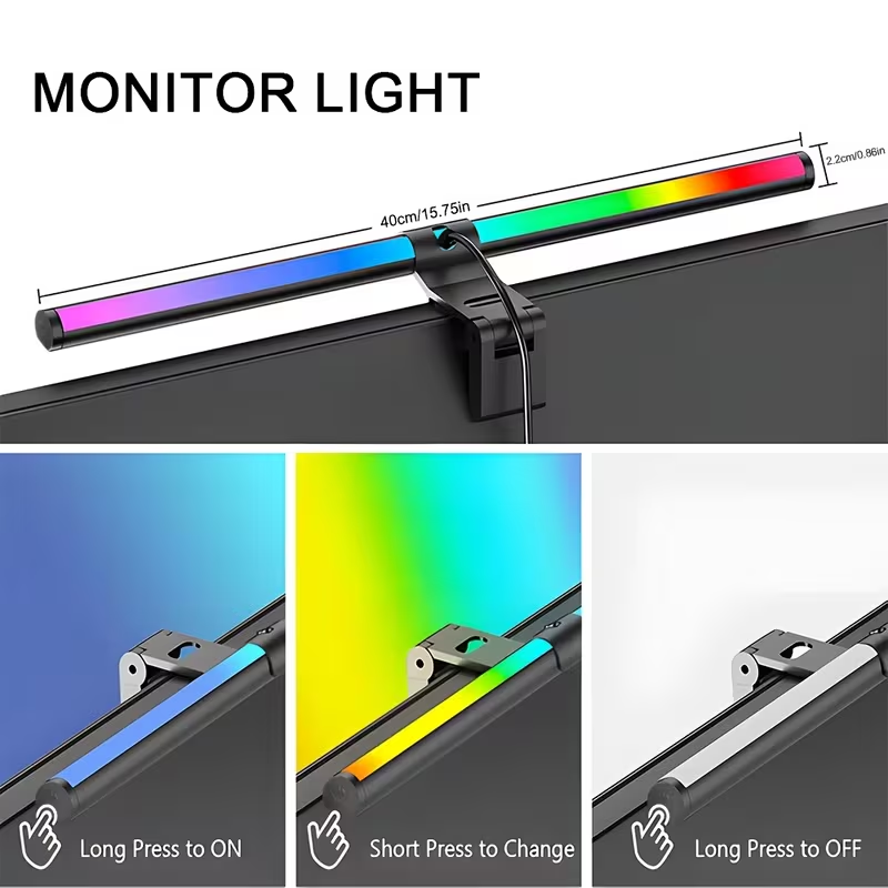 Barra de luz RGB para monitor, - Desk Setup Light reseña y precio
