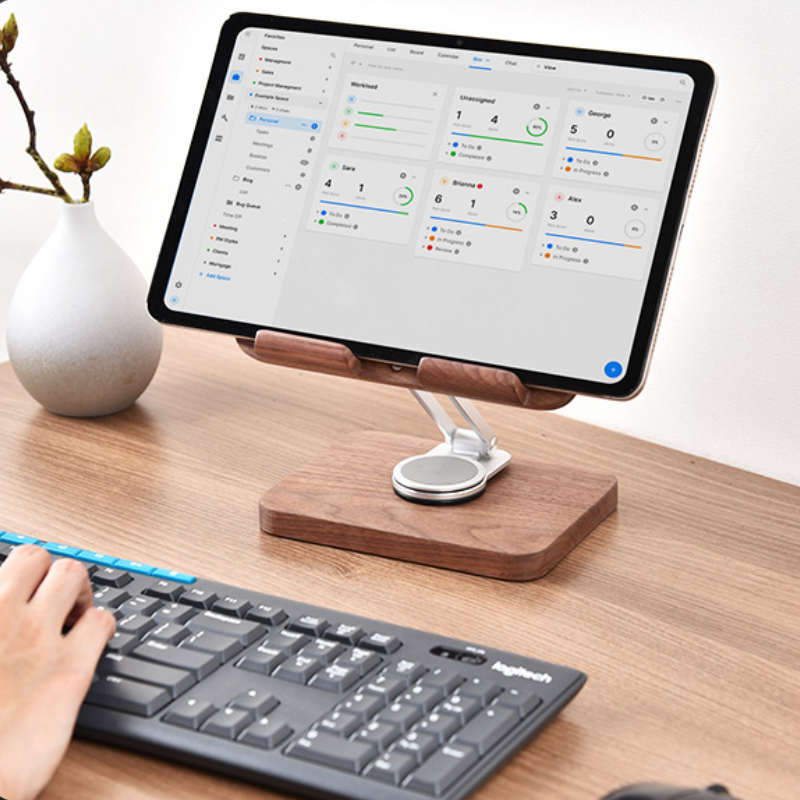 Soporte para iPad de nogal neg - Desk Setup Tablet reseña y precio