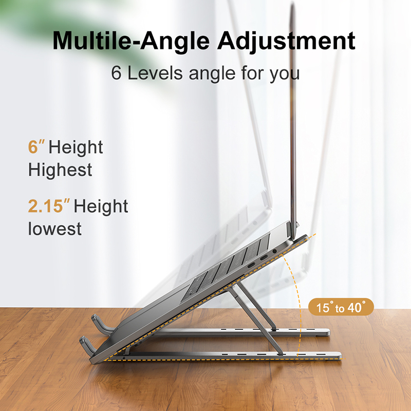 Soporte plegable de aluminio p - Desk Setup Macbook reseña y precio